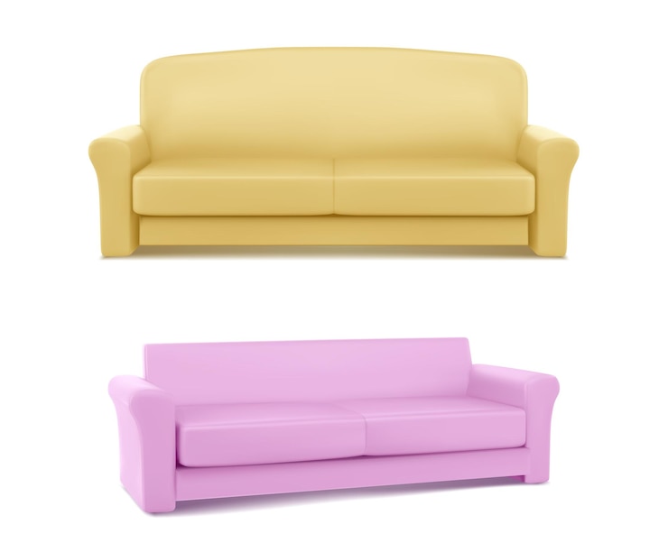 Free Vector 3d couches set isolated on white background