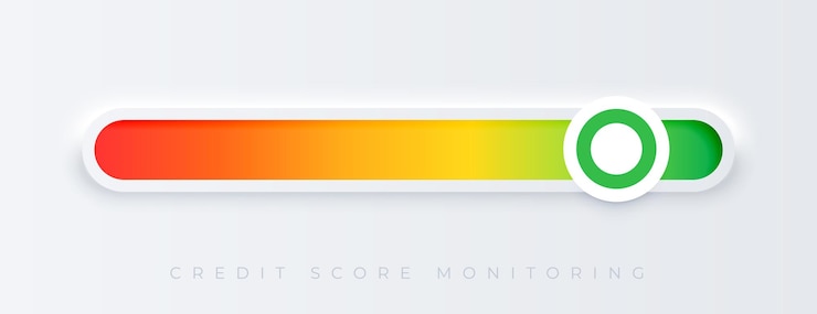 Free Vector 3d credit score meter concept for data display