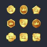Free vector 3d crowns in shapes set