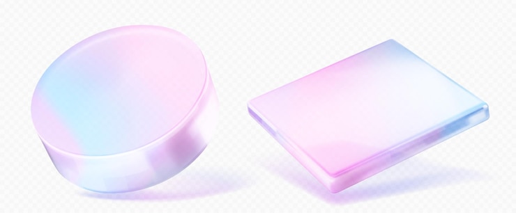 Free Vector 3d crystal glass shape with holographic gradient