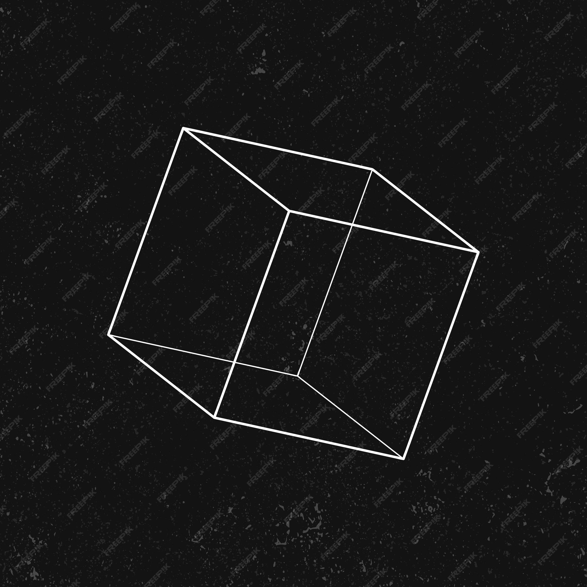 Free Vector | 3d cube on a black background vector