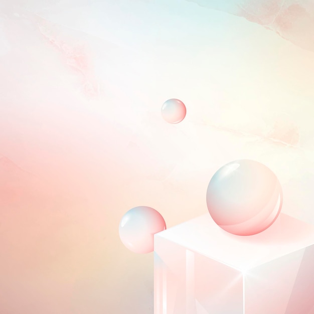 3D cube and sphere abstract design