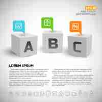 Free vector 3d cubes and business icons background