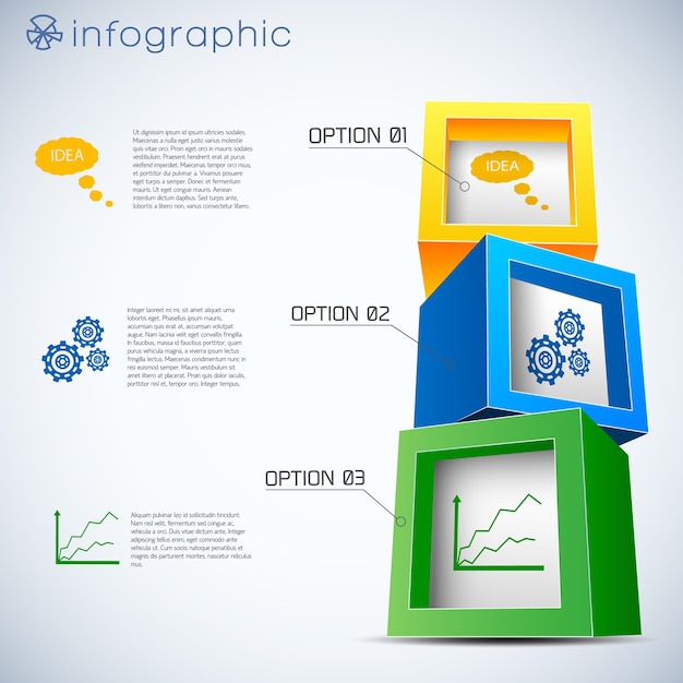 3d cubes infographics