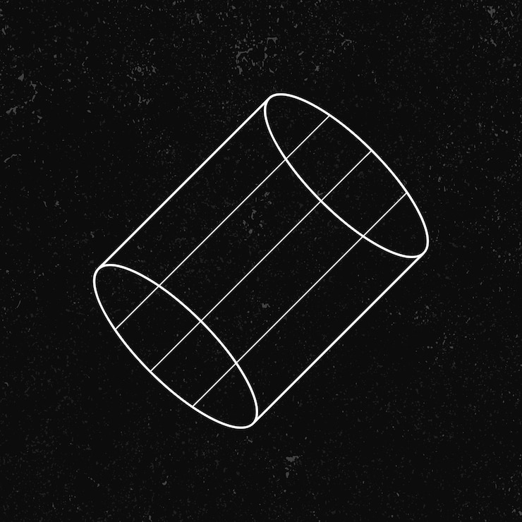 무료 Vector 검정색 배경 벡터에 3d 원통형 모양 개요