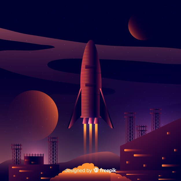 3d dark rocket background