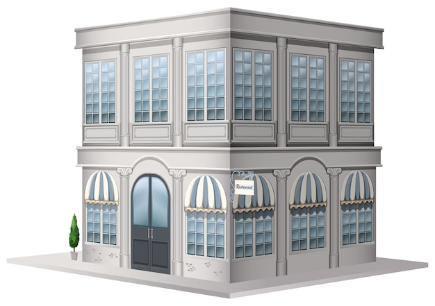 Free vector 3d design for building in vintage style