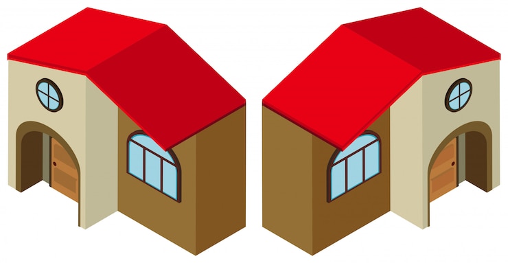 무료 Vector 둥근 문으로 건물을위한 3d 디자인