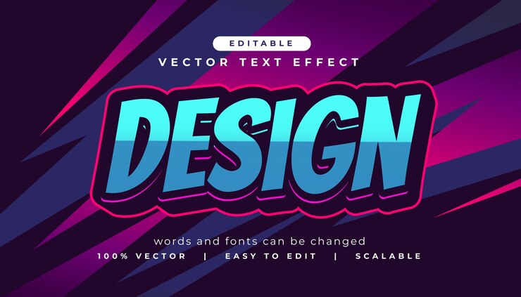 無料Vector 3d デザイン 編集可能なテキスト効果スタイル