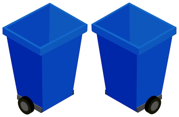 무료 Vector 바퀴 달린 쓰레기통을위한 3d 디자인