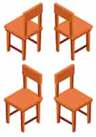 Free vector 3d design for wooden chairs