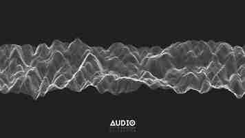 Free vector 3d echo audio wavefrom spectrum.