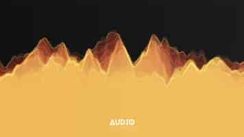 Free vector 3d echo audio wavefrom spectrum