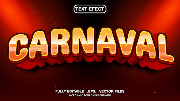 3d editable text effect and font style, carnaval and holiday themed