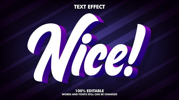 Free Vector 3d editable text effects