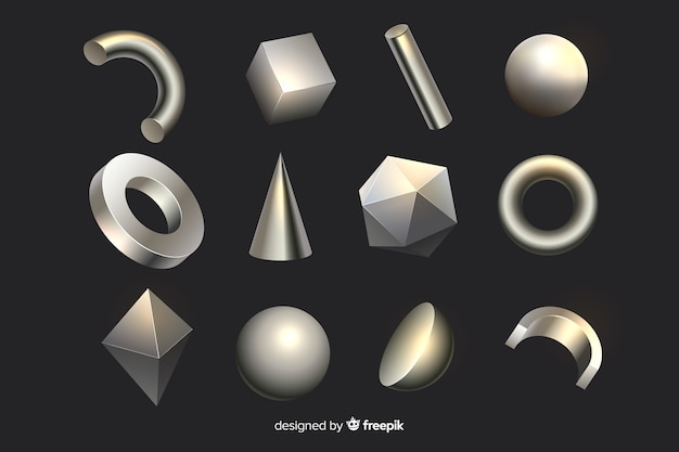 Free vector 3d effect geometric shapes