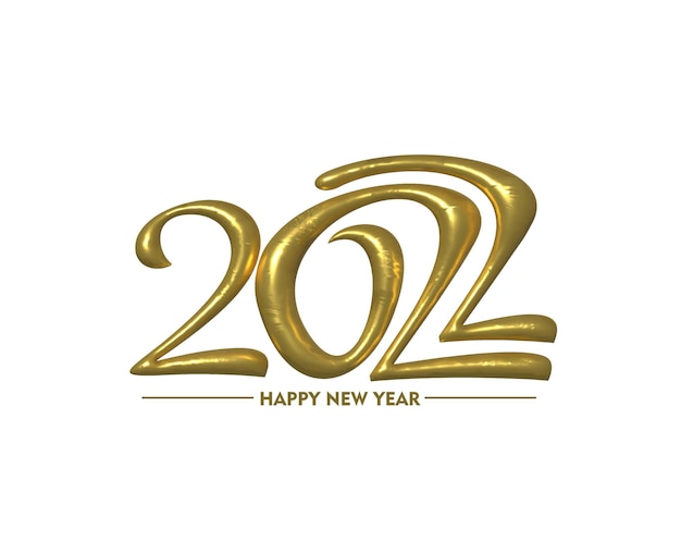 3D Effect Happy New Year 2022 Text Typography Design Patter, Vector illustration.