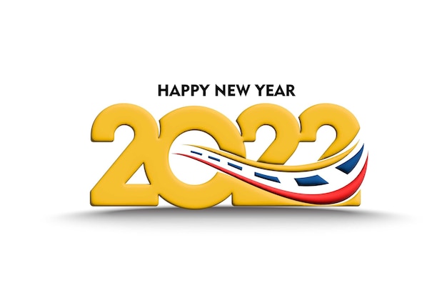 3d effect happy new year 2022 text typography design patter, vector illustration.