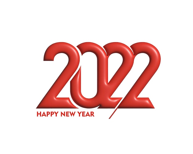 Free vector 3d effect happy new year 2022 text typography design patter, vector illustration.