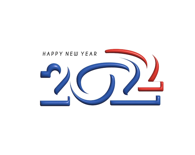 3d effect happy new year 2022 text typography design patter, vector illustration.