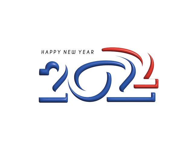 3D Effect Happy New Year 2022 Text Typography Design Patter, Vector illustration.