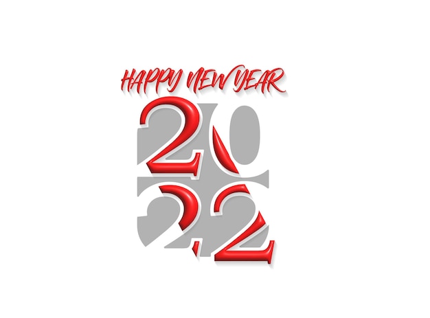 Free vector 3d effect happy new year 2022 text typography design patter, vector illustration.