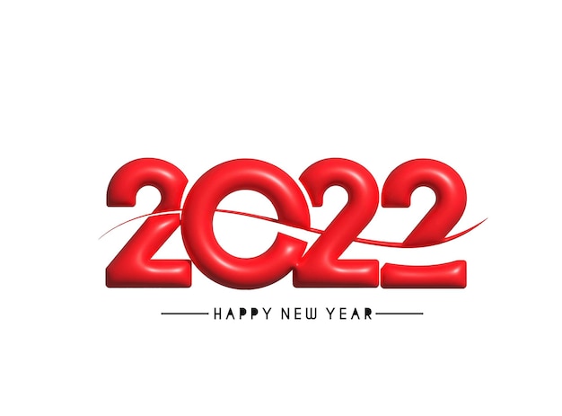 Free vector 3d effect happy new year 2022 text typography design patter, vector illustration.