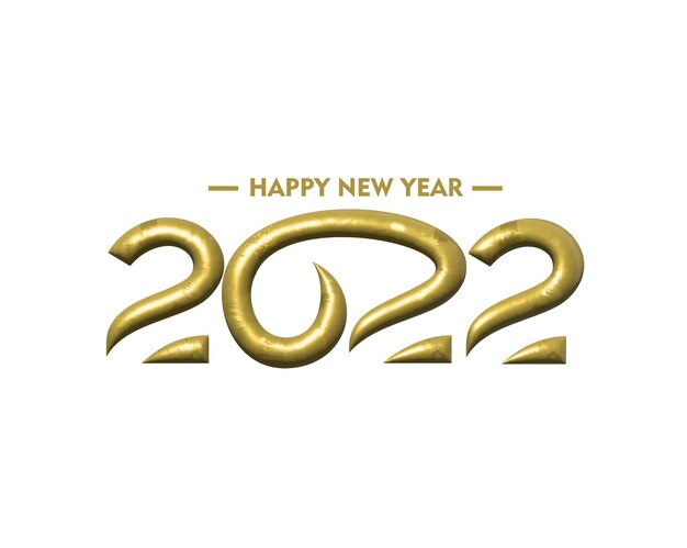 3D 효과 새해 복 많이 받으세요 2022 텍스트 타이포그래피 디자인 패턴, 벡터 일러스트 레이 션.