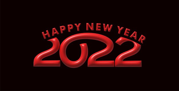 3D 효과 새해 복 많이 받으세요 2022 텍스트 타이포그래피 디자인 패턴, 벡터 일러스트 레이 션.