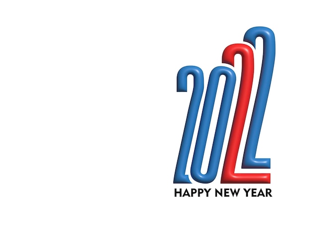 Free vector 3d effect happy new year 2022 text typography design patter, vector illustration.