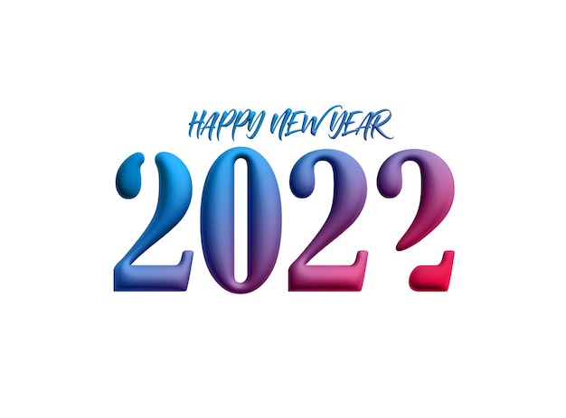 3d effect happy new year 2022 text typography design patter, vector illustration.