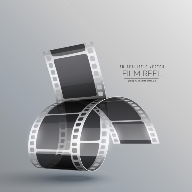 Free vector 3d film roll on a gray background