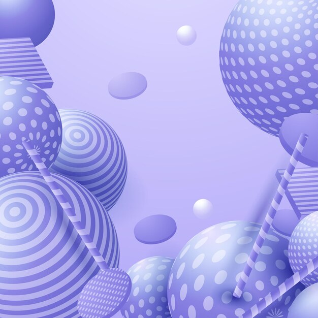 3D плавные сферы. Векторные абстрактные иллюстрации разноцветных пузырей или кластера шаров. Современная модная концепция. Динамический элемент декора. Футуристический дизайн плаката или обложки