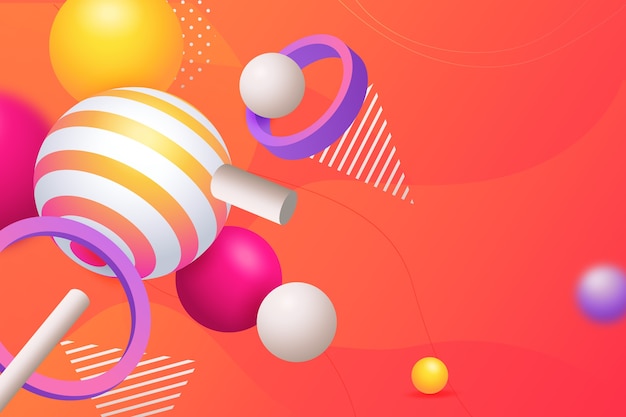 Caramelle geometriche 3d per landing page