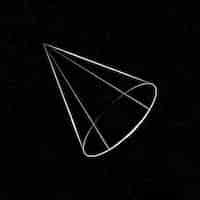 Free vector 3d geometric cone on a black background vector