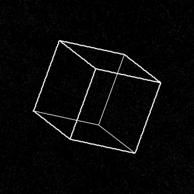 Vettore gratuito cubo geometrico 3d su un vettore di sfondo nero