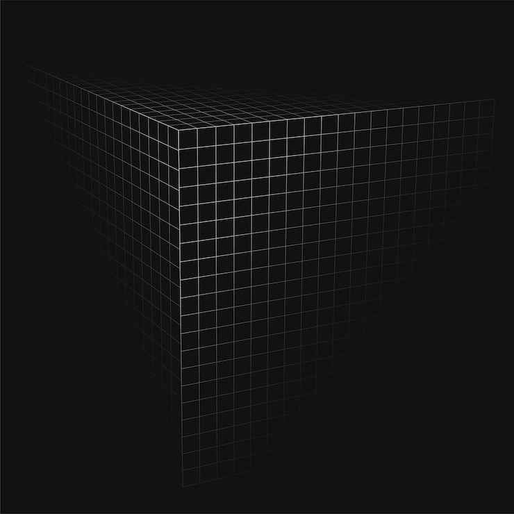 무료 Vector 기술 스타일 벡터 디자인의 3d 기하학적 입방 격자