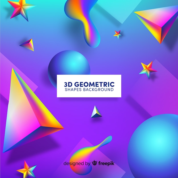 Vettore gratuito sfondo di forme geometriche 3d