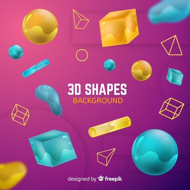 3d geometric shapes background