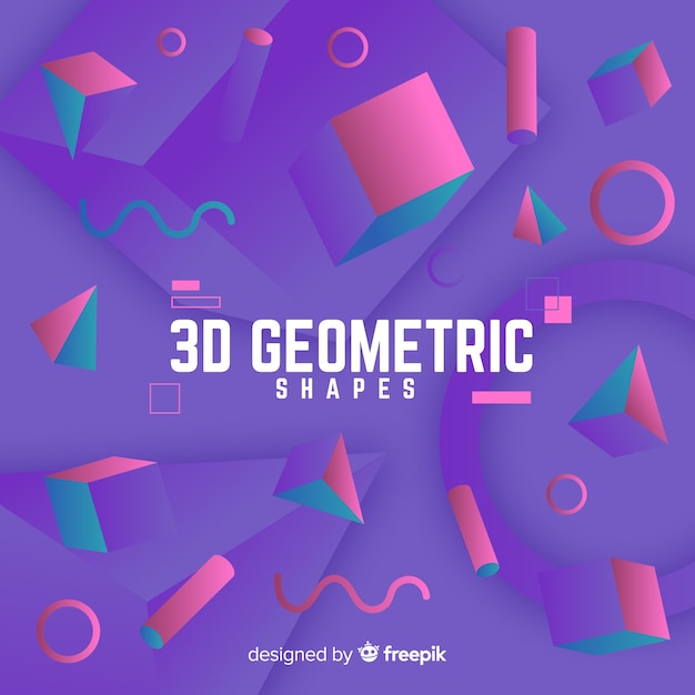 無料ベクター 3 dの幾何学的図形の背景