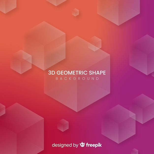 無料ベクター 3 dの幾何学的図形の背景