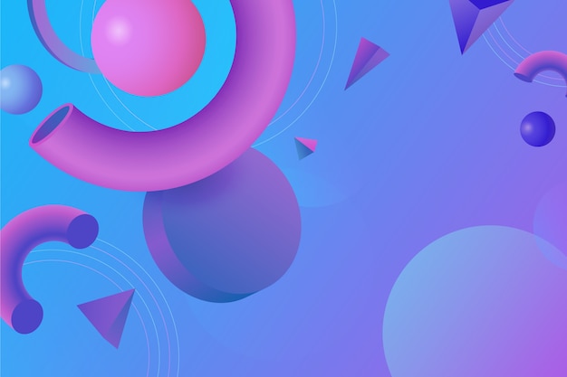 3d geometric shapes for landing pages and copy space