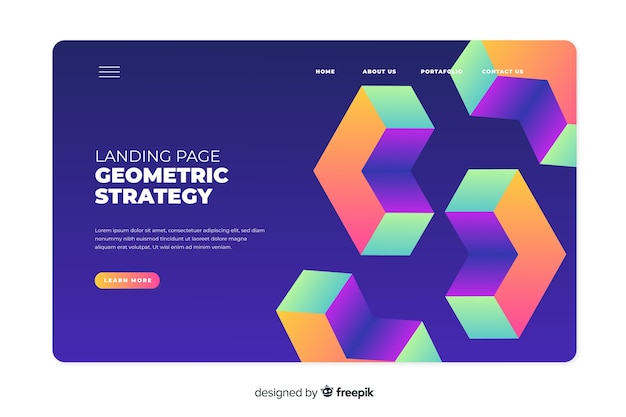 3d geometric strategy landing page