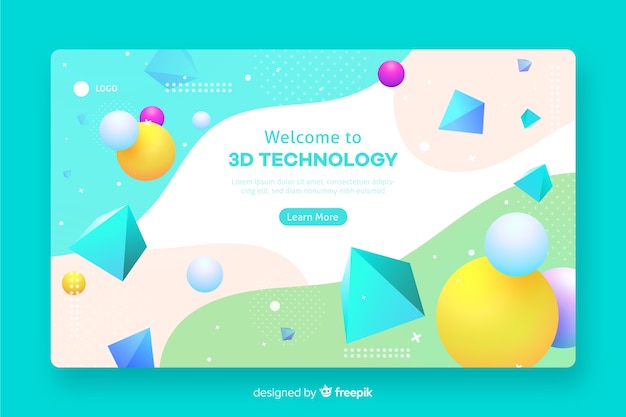 3 dの幾何学的なwebテンプレート