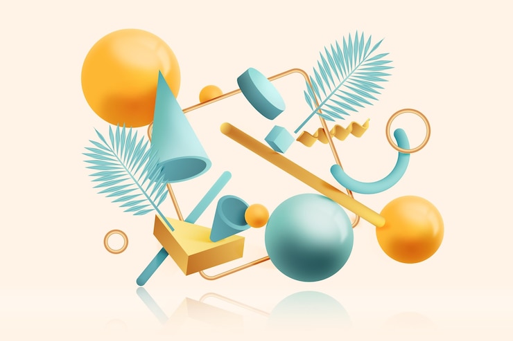 무료 Vector 3d 기하학적 모양 배경