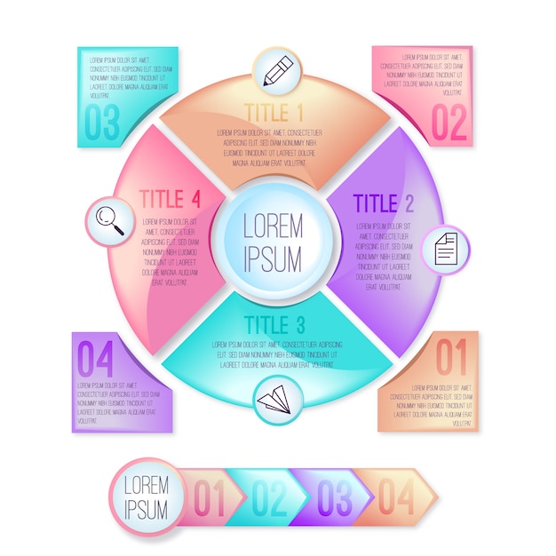 무료 벡터 3d 광택 infographic