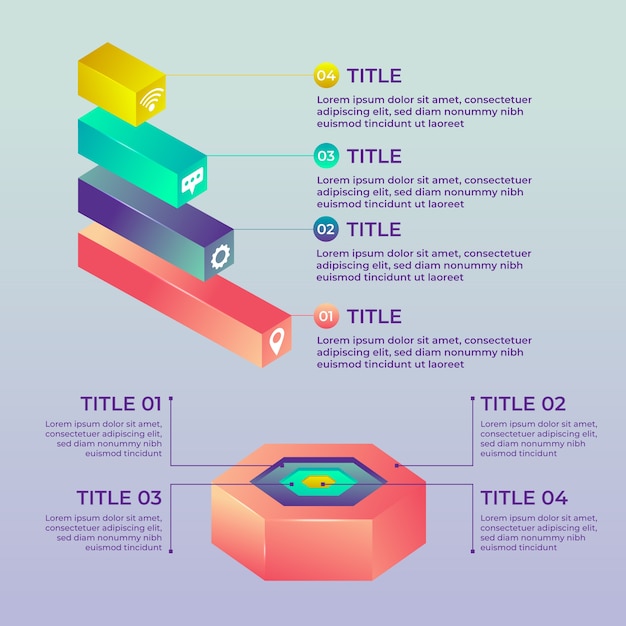 Vettore gratuito 3d infografica lucido design