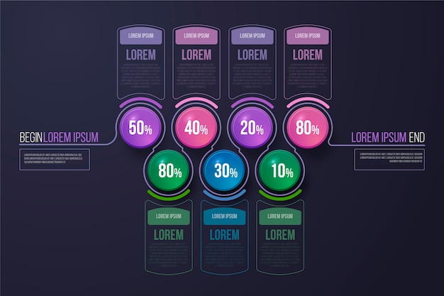 Free vector 3d glossy infographics template style