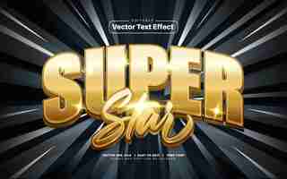 Free vector 3d gold super star vector text effect