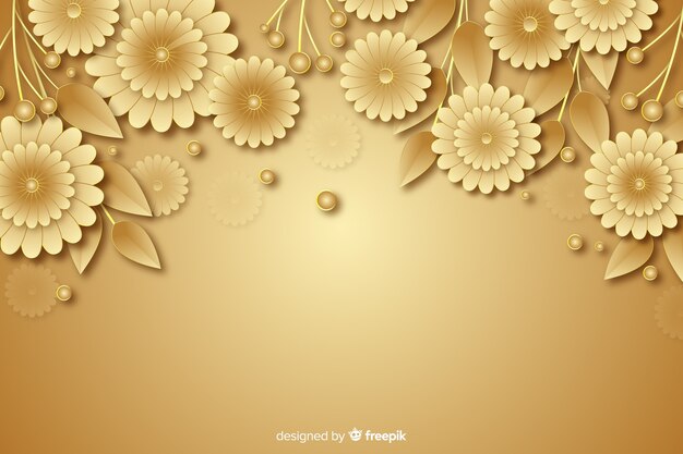 3d golden flowers decorative background